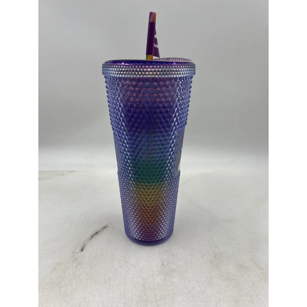 Starbucks Tumbler 24oz Sofie Birkin Pride 2023 Purple Studded Bling New